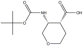 cis-3-(tert-butoxycarbonylaMino)tetrahydro-2H-pyran-4-carboxylic acid Struktur