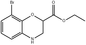 ethyl 8-broMo-3,4-dihydro-2H-benzo[b][1,4]oxazine-2-carboxylate Struktur