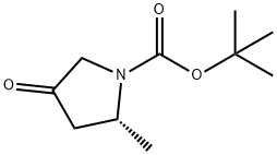 1-Pyrrolidinecarboxylic acid, 2-Methyl-4-oxo-, 1,1-diMethylethyl ester, (2R)- Struktur