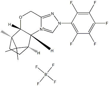 (5aS,6R,9S,9aR)-5a,6,7,8,9,9a-Hexahydro-6,11,11-triMethyl-2-(2,3,4,5,6-pentafluorophenyl)-6,9-Methano-4H-[1,2,4]triazolo[3,4-c][1,4]benzoxaziniuM tetrafluoroborate Struktur