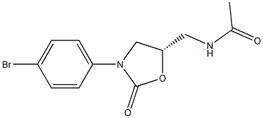 (S)-N-((3-(4-broMophenyl)-2-oxooxazolidin-5-
yl)Methyl)acetaMide Struktur