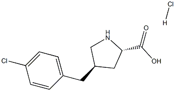 (2S,4R)-4-(4-chlorobenzyl)pyrrolidine-2-carboxylic acid hydrochloride Struktur