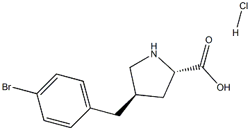 (2S,4R)-4-(4-broMobenzyl)pyrrolidine-2-carboxylic acid hydrochloride Struktur