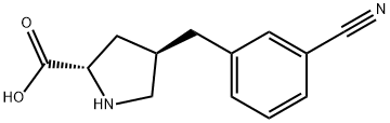 (2S,4R)-4-(3-cyanobenzyl)pyrrolidine-2-carboxylic acid Struktur