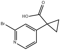 1-(2-broMopyridin-4-yl)cyclopropanecarboxylic acid Struktur