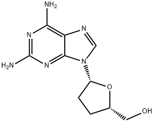 2,6-diaminopurine 2',3'-dideoxyriboside Struktur