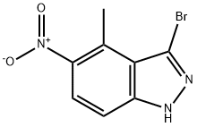 3-BroMo-4-Methyl-5-nitro (1H)indazole Struktur