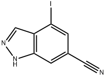 6-Cyano-4-iodo (1H)indazole Struktur