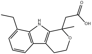 8-Ethyl-1,3,4,9-tetrahydro-1-methylpyrano[3,4-b]indole-1-acetic acid Struktur