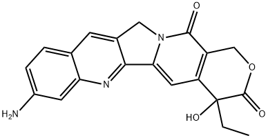 8-Amino-4-ethyl-4-hydroxy-1H-pyrano[3',4':6,7]indolizino[1,2-b]quinoline-3,14(4H,12H)-dione Struktur