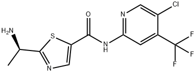 5-ThiazolecarboxaMide, 2-[(1R)-1-aMinoethyl]-N-[5-chloro-4-(trifluoroMethyl)-2-pyridinyl]- Struktur