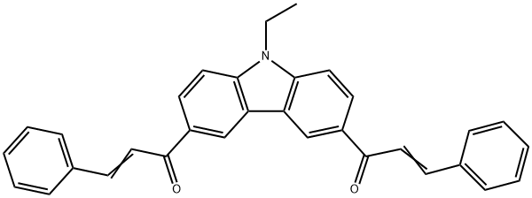 1,1'-(9-Ethyl-9H-carbazole-3,6-diyl)bis(3-phenylprop-2-en-1-one) Struktur