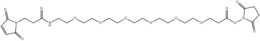 alpha-MaleiMidopropionyl-oMega-succiniMidyl-6(ethylene glycol) Struktur