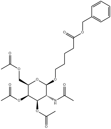 5-[[3,4,6-Tri-O-acetyl-2-(acetylamino)-2-deoxy-beta-D-galactopyranosyl]oxy]pentanoic acid phenylmethyl ester Struktur