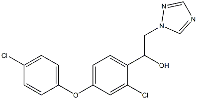 1-(2-chloro-4-(4-chlorophenoxy)phenyl)-2-(1H-1,2,4-triazol-1-yl)ethanol Struktur