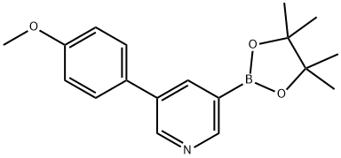 3-(4-METHOXYPHENYL)-5-(4,4,5,5-TETRAMETHYL-[1,3,2]DIOXABOROLAN-2-YL)PYRIDINE Struktur