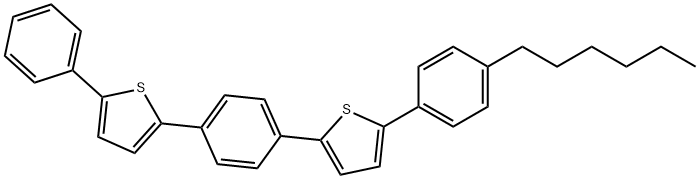 4''-Hexyl-1,4-bis(5-phenyl-2-thienyl)benzene (purified by subliMation) Struktur