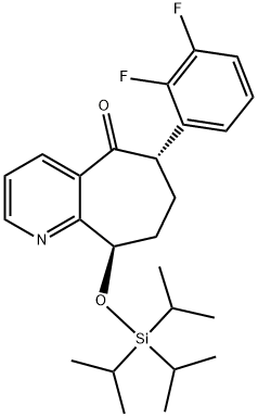 (6S,9R)-6-(2,3-二氟苯基)-6,7,8,9-四氫-9-[[三異丙基硅烷基]氧基]-5H-環(huán)庚三烯并[B]吡啶-5-酮, 1190363-46-2, 結(jié)構(gòu)式