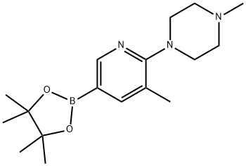 5-Methyl-6-(4-methylpiperazin-1-yl)pyridine-3-boronic acid pinacol ester Struktur