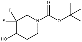 1-Piperidinecarboxylic acid, 3,3-difluoro-4-hydroxy-, 1,1-diMethylethyl ester Struktur