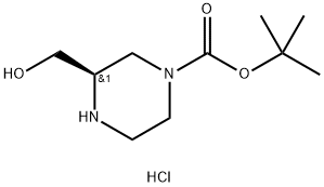 1-Piperazinecarboxylic acid, 3-(hydroxyMethyl)-, 1,1-diMethylethyl ester, hydrochloride (1:1), (3R)- Struktur