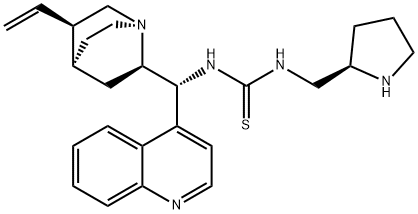 N-(9R)-cinchonan-9-yl-N'-[(2R)-2-pyrrolidinylMethyl]-Thiourea Struktur