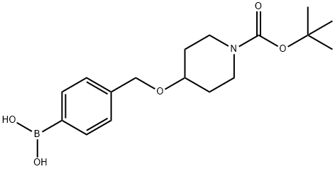 (4-(((1-(tert-butoxycarbonyl)piperidin-4-yl)oxy)Methyl)phenyl)boronic acid Struktur