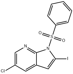 1-(Phenylsulphonyl)-5-chloro-2-iodo-7-azaindole Struktur