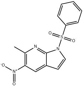 1-(Phenylsulphonyl)-6-Methyl-5-nitro-7-azaindole Struktur