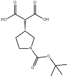 (R)-2-(1-(tert-butoxycarbonyl)pyrrolidin-3-yl)Malonic acid Struktur