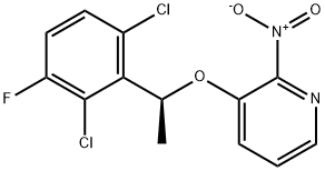 (S)-3-(1-(2,6-dichloro-3-fluorophenyl)ethoxy)-2-nitropyridine Struktur