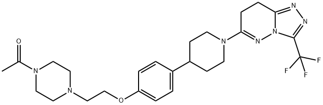 1-[4-[2-[4-[1-[3-(トリフルオロメチル)-6,7-ジヒドロ-1,2,3a,4-テトラアザ-3aH-インデン-5-イル]-4-ピペリジニル]フェノキシ]エチル]-1-ピペラジニル]エタノン