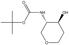 tert-butyl ((3S,4S)-4-hydroxytetrahydro-2H-pyran-3-yl)carbaMate Struktur