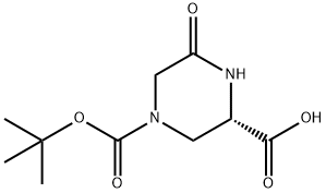 (S)-4-(tert-Butoxycarbonyl)-6-oxopiperazine-2-carboxylic acid Struktur