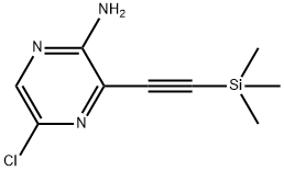 5-chloro-3-((triMethylsilyl)ethynyl)pyrazin-2-aMine Struktur