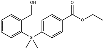 2-([4-(Ethoxycarbonyl)phenyl]diMethylsilyl)benzyl alcohol, 95% Struktur