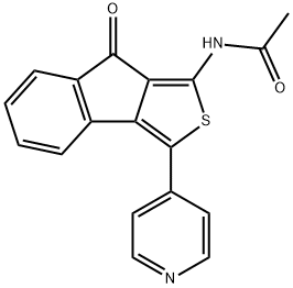 1-AMino-3-(pyridin-4-yl)-8H-indeno[1,2-c]thiophen-8-one Struktur