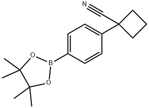 1-[4-(4,4,5,5-Tetramethyl-[1,3,2]dioxaborolan-2-yl)-phenyl]-cyclobutanecarbonitrile Structure