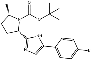 (2S,5S)-tert-butyl 2-(5-(4-broMophenyl)-1H-iMidazol-2-yl)-5-Methylpyrrolidine-1-carboxylate Struktur