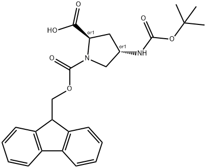 (4S)-4-(Boc-aMino)-1-FMoc-D-proline Struktur