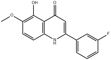 2-(3-Fluorophenyl)-5-hydroxy-6-Methoxy-4(1H)-quinolinone Struktur