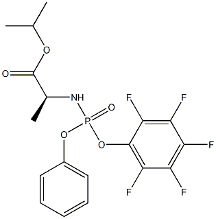 L-Alanine, N-[(2,3,4,5,6-pentafluorophenoxy)phenoxyphosphinyl]-, 1-Methylethyl ester Struktur