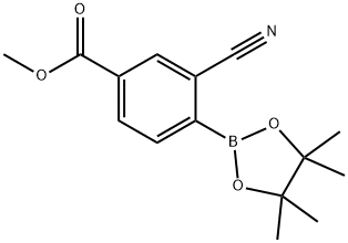 3-CYANO-4-(4,4,5,5-TETRAMETHYL-1,3,2-DIOXABOROLAN-2-YL)-BENZOIC ACID, METHYL ESTER Struktur