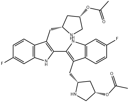 Difluoro-Biindolylpyrrolidine acetate Struktur