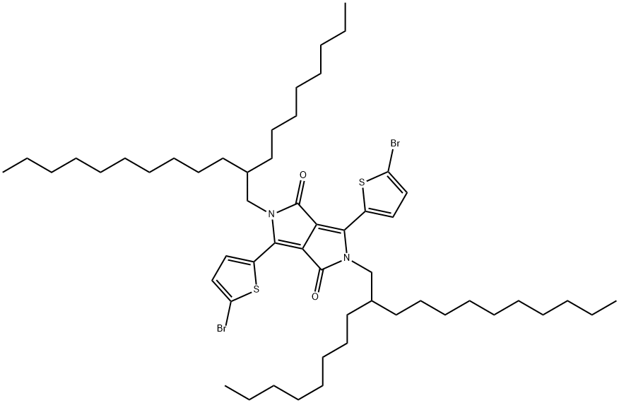 3,6-Bis(5-broMothiophen-2-yl)-2,5-bis(2-octyldodecyl)pyrrolo[3,4-c]pyrrole-1,4(2H,5H)-dione Struktur