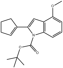 tert-butyl 2-cyclopentenyl-4-Methoxy-1H-indole-1-carboxylate Struktur