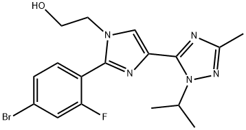 1H-IMidazole-1-ethanol, 2-(4-broMo-2-fluorophenyl)-4-[3-Methyl-1-(1-Methylethyl)-1H-1,2,4-triazol-5-yl]- Struktur