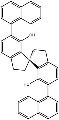 (R)-2,2',3,3'-四氫-6,6'-二(1-萘基)-1,1'-螺二[1H-茚]-7,7'二醇 結(jié)構(gòu)式