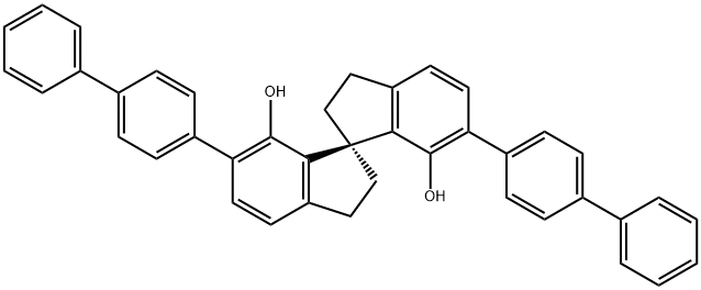 (1R)- 6,6'-bis([1,1'-biphenyl]-4-yl)-2,2',3,3'-tetrahydro-1,1'-Spirobi[1H-indene]-7,7'-diol Struktur