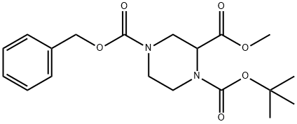 ピペラジン-1,2,4-トリカルボン酸4-ベンジル1-TERT-ブチル2-メチル 化學(xué)構(gòu)造式